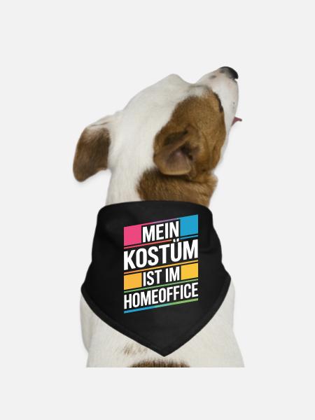 Kostüm Ist Im Homeoffice Karneval Fasching Büro - Hunde-Bandana - Schwarz - Vorne