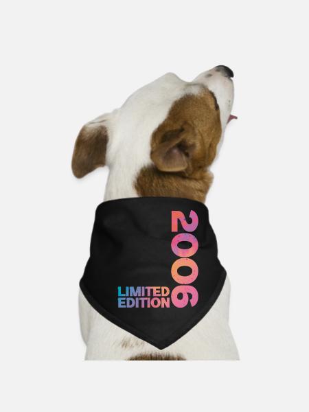 Geburtstagsgeschenk zum 20. Jubiläum 2006 - Hunde-Bandana - Schwarz - Vorne
