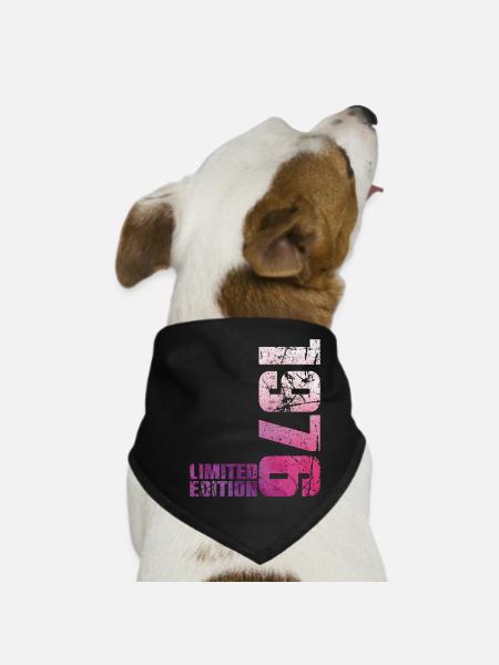 50th Birthday Man Woman 50 Years 1976 Gift - Dog Bandana - black - Front