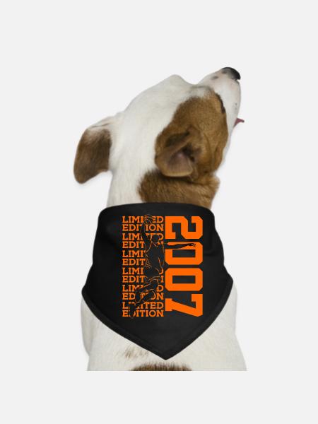 LIMITED EDITION 2007 BASKETBALL 19. GEBURTSTAG - Hunde-Bandana - Schwarz - Vorne