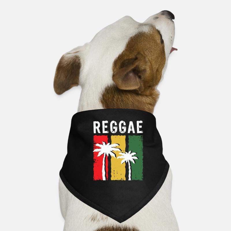 Reggae Palm Trees in Rasta Color Block Dog Bandana