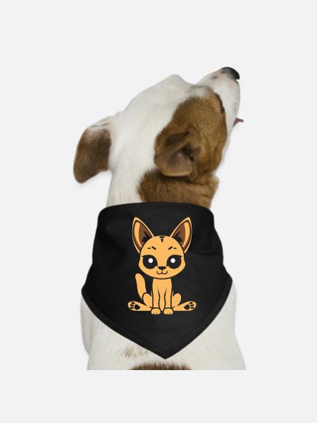 caracal - Dog Bandana - black - Front