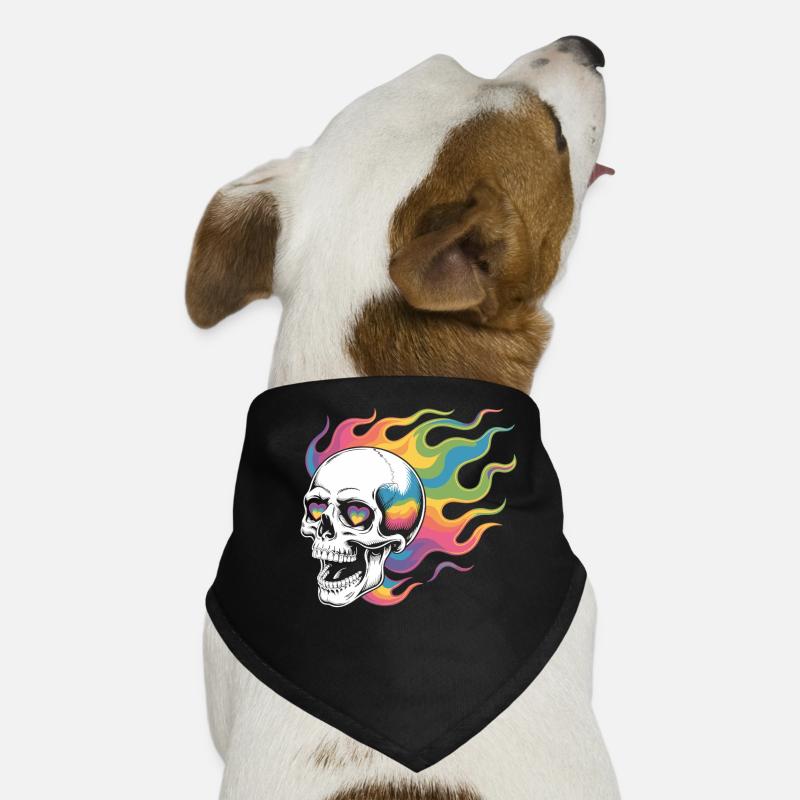 Totenkopf Regenbogen T-Shirt Hunde-Bandana