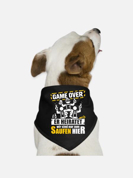 Bachelor Party T-Shirt Men Bachelorette Party - Dog Bandana - black - Front
