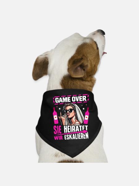 Junggesellenabschied Frauen T-Shirt JGA poltern - Hunde-Bandana - Schwarz - Vorne
