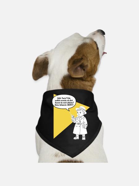 Hello aunt - pick up? Your sister is funny annoying - Dog Bandana - black - Front