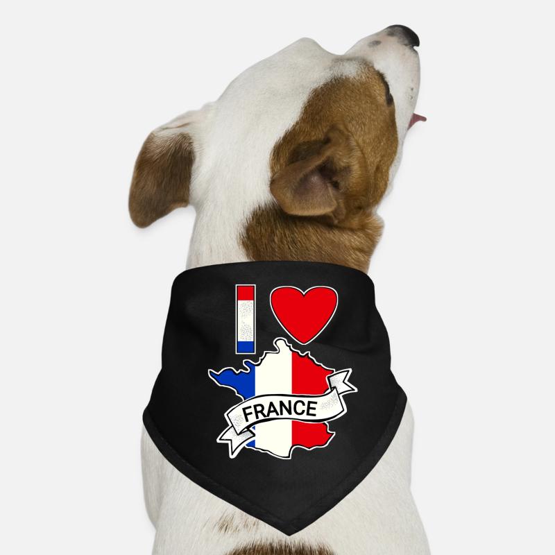 Frankreich - Flagge - Karte Hunde-Bandana