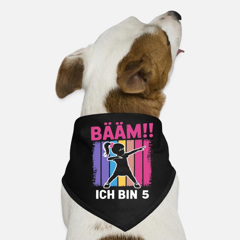 Bääm Ich bin 5 Dabbing Mädchen 5. Geburtstag Hunde-Bandana