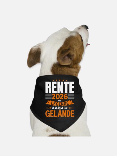 Rentner 2026 Geschenk Mann Rente Ruhestand Lustig - Hunde-Bandana - Schwarz