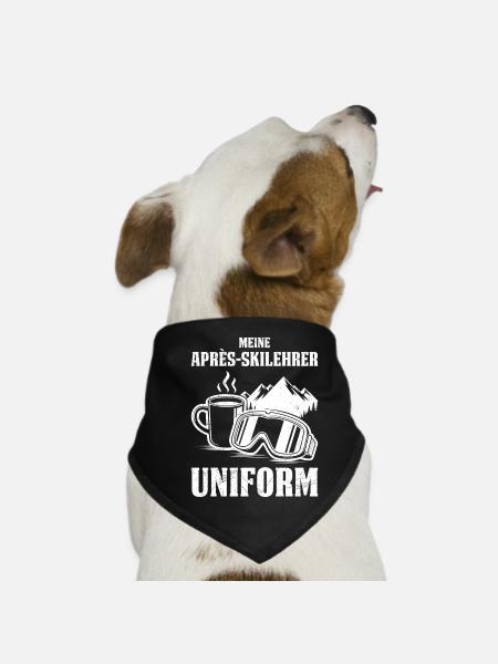 Skiing MY APRÈS SKI INSTRUCTOR UNIFORM FUNNY - Dog Bandana - black - Front