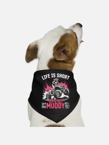 Quad ATV Femme Fille Quad Quad - Bandana pour chien - noir - Devant
