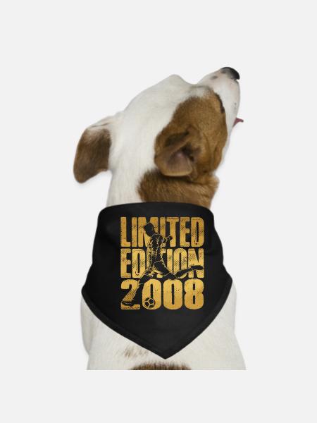 Football 2008 Birthday Limited Edition - Dog Bandana - black - Front