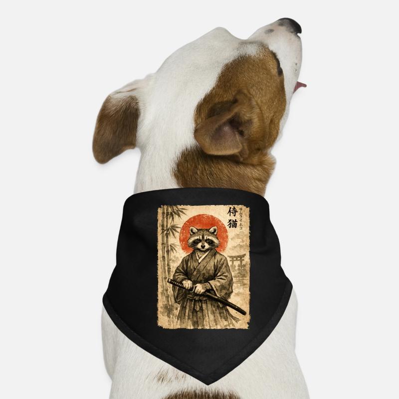 Samurai, Waschbär, Japanische Kunst, Anime Hunde-Bandana