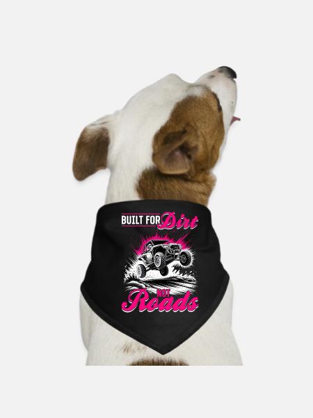 UTV Off Road Girl Woman 4 Wheeler Side by side - Hunde-Bandana - Schwarz - Vorne