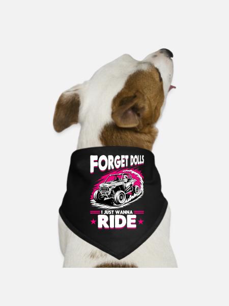 UTV Off Road Girl Woman 4 Wheeler Side by side - Hunde-Bandana - Schwarz - Vorne