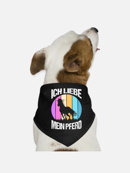 Reiten Pferdeliebhaber Reiterhof Pferde - Hunde-Bandana - Schwarz - Vorne