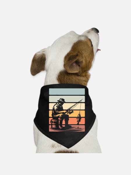 Angeln Angler - Hunde-Bandana - Schwarz - Vorne