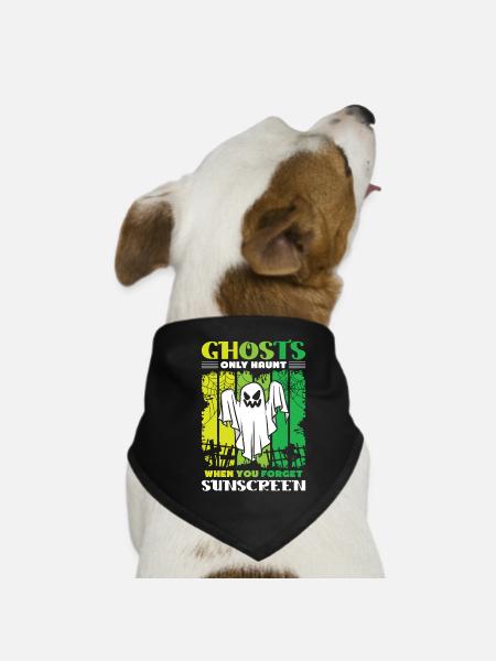 Ghost Hunter Halloween English Saying - Dog Bandana - black - Front