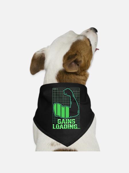 Biceps Biceps Training Gym Gains Loading - Dog Bandana - black - Front