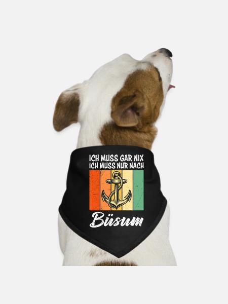 Büsumer ICH MUS GAR NIX ICH MUSS NUR NOCH BÜSUM - Hunde-Bandana - Schwarz - Vorne