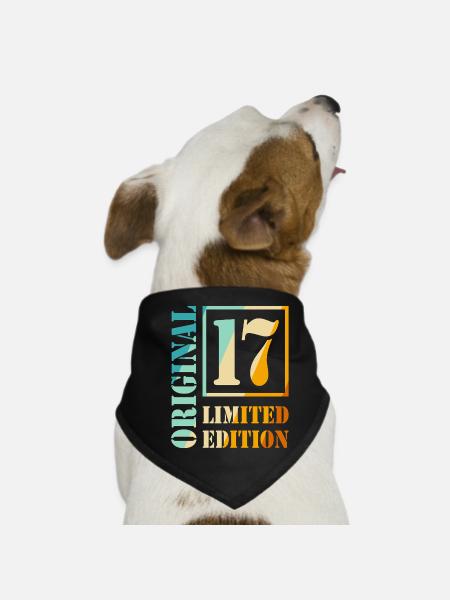 17e anniversaire Garçon Fille Adolescent Original 17 - Bandana pour chien - noir - Devant