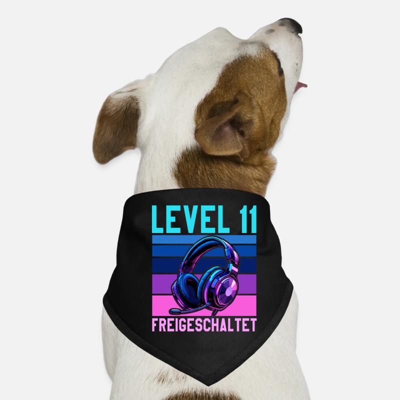 11. Geburtstag Junge Mädchen Gamer Level 11 Hunde-Bandana