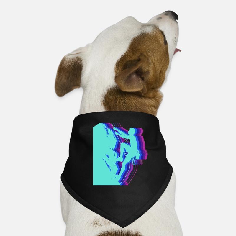Glitch Art Climber Silhouette Modern Dog Bandana