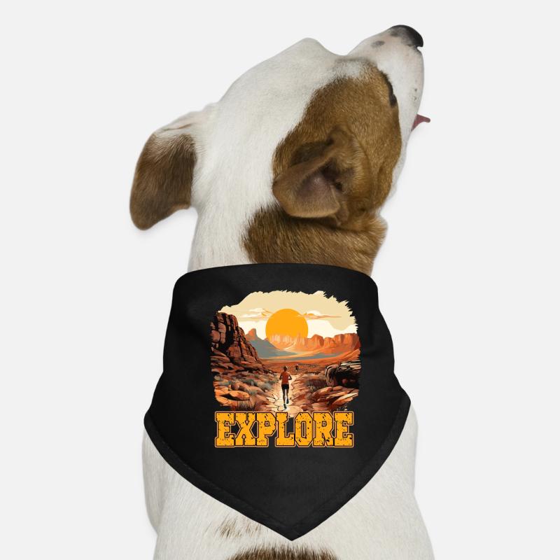 Erkunde Die Weiten Der Wüste Mit Sonnenaufgang Im Hunde-Bandana