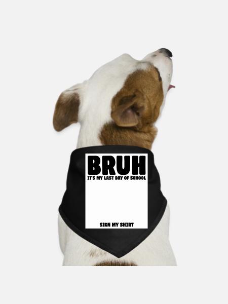 Signature d’élève mec C’est mon dernier jour d’école - Bandana pour chien - noir - Devant