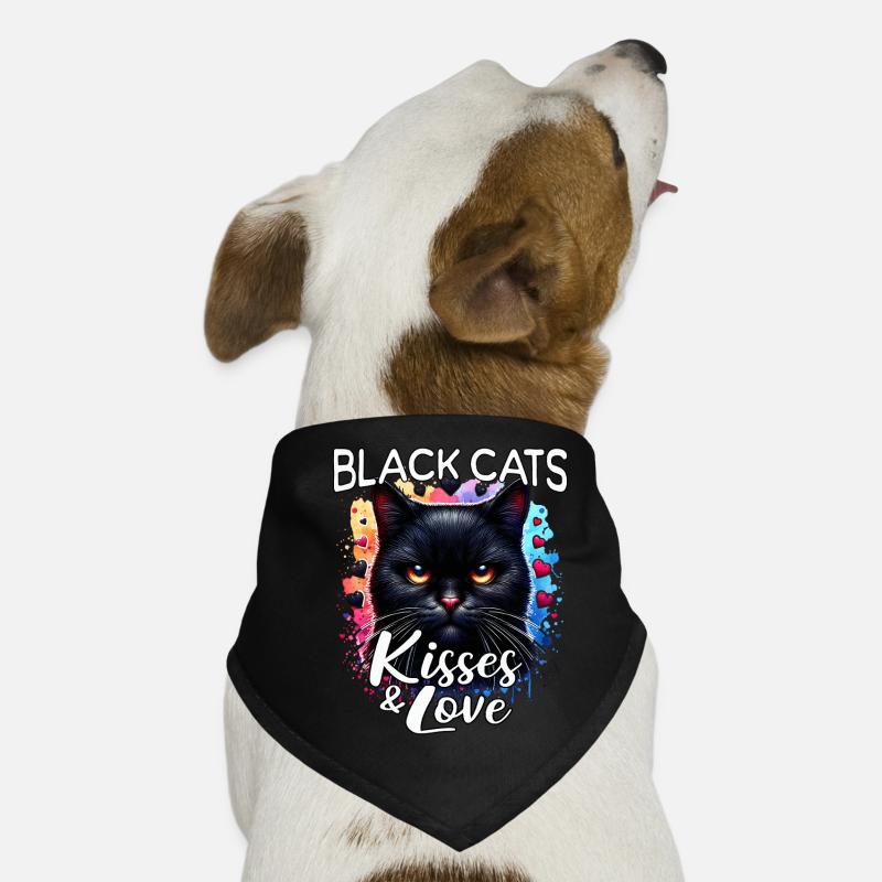 Black Cat Love Dog Bandana