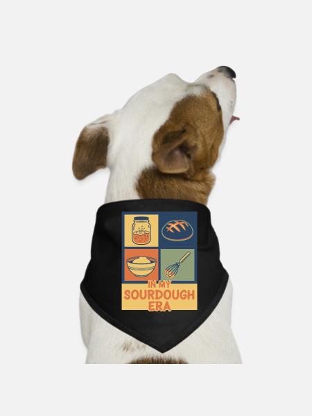 Sourdough Bread Baking Baker My Sourdough Era - Dog Bandana - black - Front