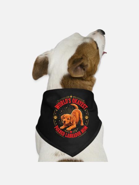Okayest Foxred Labrador Mom Hundemama Shirt - Hunde-Bandana - Schwarz - Vorne