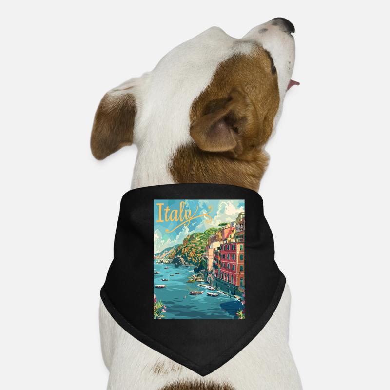 Paysage côtier italien des Cinque Terre Bandana pour chien