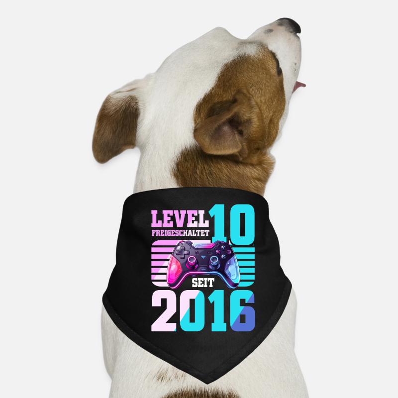10. Geburtstag Junge Mädchen 2016 Gaming Level 10 Hunde-Bandana