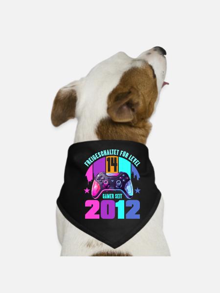 14. Geburtstag Junge Mädchen - Hunde-Bandana - Schwarz - Vorne