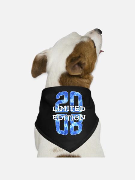 LIMITED EDITION 2008 18 YEARS 18TH BIRTHDAY - Dog Bandana - black - Front