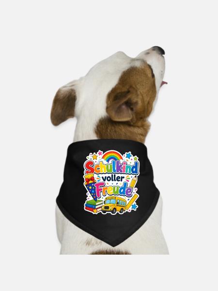 Schulkind 2026 Einschulung 2026 Schulanfang - Hunde-Bandana - Schwarz - Vorne