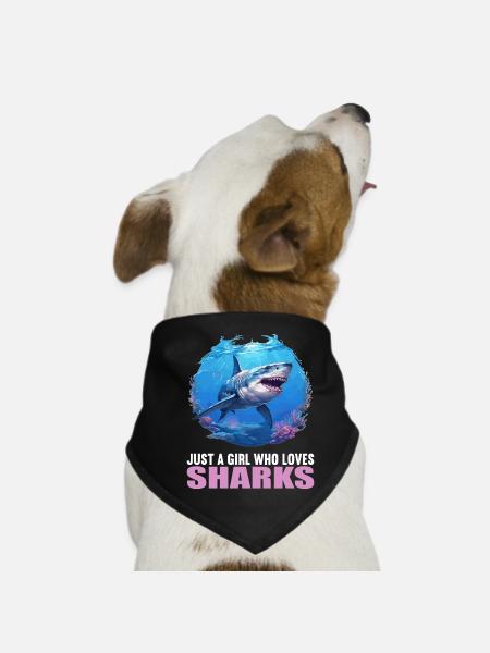 Sharks Shark - Dog Bandana - black - Front