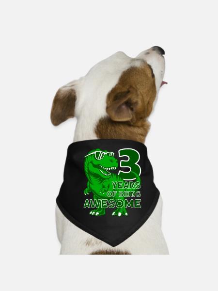 DINO 3E ANNIVERSAIRE DINOSAURE - Bandana pour chien - noir - Devant