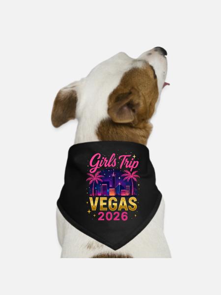 Girls Trip Vegas 2026 - Hunde-Bandana - Schwarz - Vorne