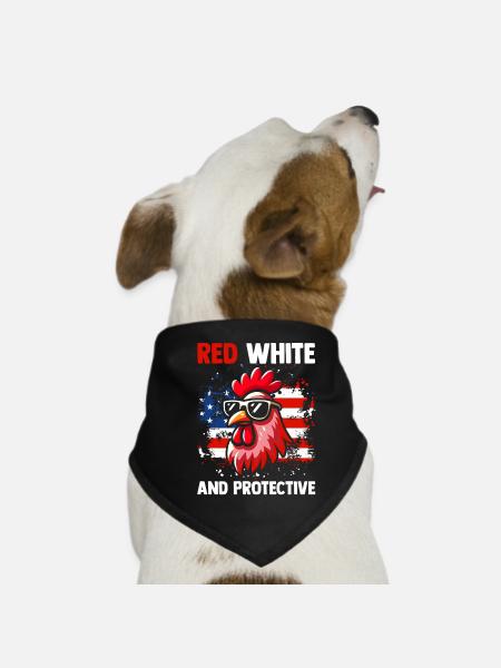 Patriotic Farmer Rooster Flock Poultry USA Pride C - Hunde-Bandana - Schwarz - Vorne