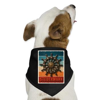 Steuermann mit dem Schiff Steuerrad Schiff Kapitän - Hunde-Bandana - Schwarz - Vorne