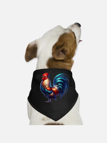 Hahn - Hunde-Bandana - Schwarz - Vorne