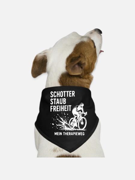 Schotter Freiheit Gravelradfahren - Hunde-Bandana - Schwarz - Vorne