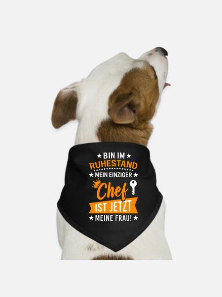 Ruhestand Chef Ist Jetzt Meine Frau Rente - Hunde-Bandana - Schwarz - Vorne