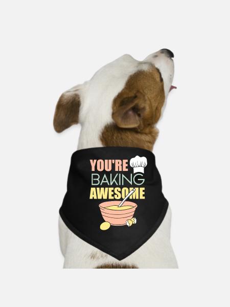 Cake Baking Pastry Chef Cake Baker - Dog Bandana - black - Front
