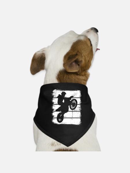 Motocross - Hunde-Bandana - Schwarz - Vorne