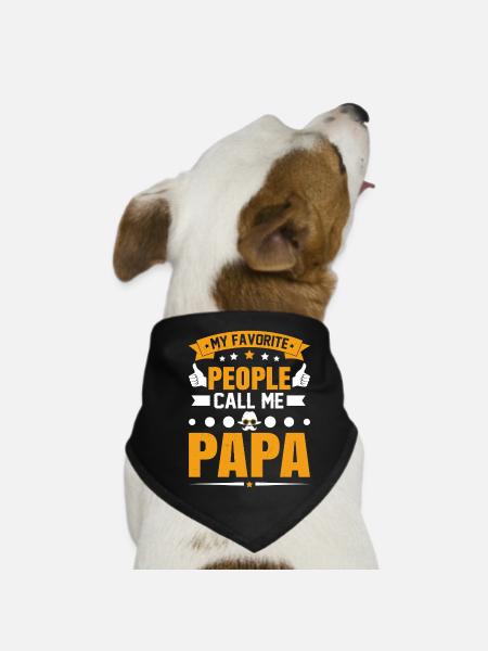 Meine Lieblingsleute nennen mich Papa - Hunde-Bandana - Schwarz - Vorne