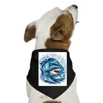 Hai in gewaltiger Welle - Hunde-Bandana - Schwarz - Vorne