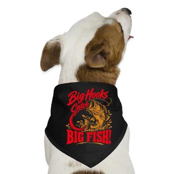 Big Hooks Catch Big Fish – Angler Spruch - Hunde-Bandana - Schwarz - Vorne
